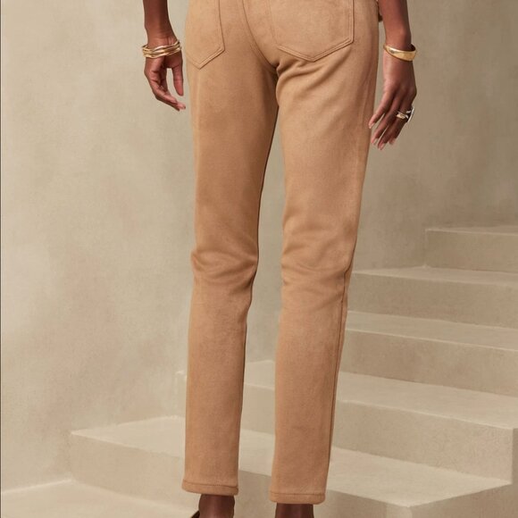 NWT Banana Republic High Rise Vegan Suede Black Skinny Jean - Size 26 - Black - Picture 6 of 8